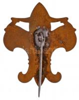 1933. "Jamboree" zöld-fehér zománcozott cserkész kitűző cserélt tűvel (36x32mm) T:2 kis zo...