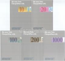 7xklf bankjegyismertető prospektus (5x Svájc, 2x Németország)