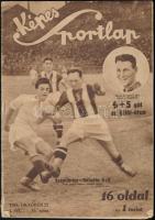 1946 Képes Sportlap. I. évf. 15. sz., 1946. okt. 22., kissé szakadt borítóval, 14 p.