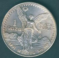 Mexikó 1991. 1Onza Ag "Szabadság" 1oz. T:1/2+