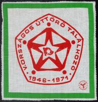 1971 V. Országos Úttörő Találkozó kendő, 29x27 cm