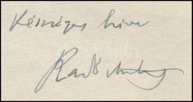 1939. dec. 24 Radó Antal (1862-1944) író, költő, irodalomtörténész, a Magyar PEN Club elnökének auto...