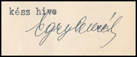 1939. nov. 10 Egry Aurél (1874-?) ügyvéd, jogtudós, Felsőház 1927. évi megalakulása óta annak tagja,...