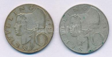 Ausztria 1958. 10Sch Ag (2x) T:2- patina Austria 1958. 10 Schilling Ag (2x) C:VF Krause KM#2882