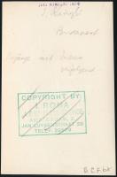 cca 1931 Kinszki Imre (1901-1945) budapesti fotóművész hagyatékából, pecséttel jelzett, aláírt, néme...