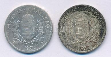 1927. 1P Ag + 1938. 1P Ag T:3,2 patina