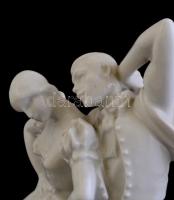 Herendi táncoló pár, fehér mázas, jelzett, hibátlan, m: 25 cm