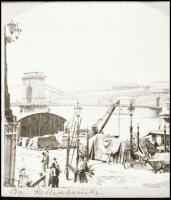 cca 1872 Klösz György (1844-1913) pesti fényképész fotóiról készült 12 db reprodukciós negatív (gőzm...