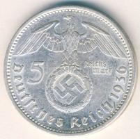 Német 3. Birodalom 1936A 5M Ag "Hindenburg" nagy h.k.-tel T:2/3 apró ph.