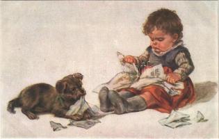 Das unzerreißbare Bilderbuch / Children art postcard, humour. A.R. & C.i.B. Nr. 1101/1.