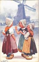 1914 Children art postcard. B.K.W.I. 922-6. s: K. Feiertag (EK)