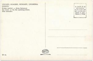 Sárközi leány rokka mellett, magyar folklór / Hungarian folklore from Sárköz, on the spinning-wheel