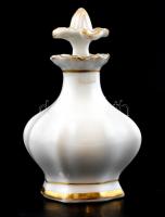 Porcelán parfümös üveg, kézzel aranyozott, kopásnyomokkal, jelzés nélkül, m: 12 cm
