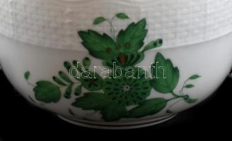 Herendi kétfüles csésze/cukortartó, kézzel festett, jelzett, hibátlan, m: 6 cm