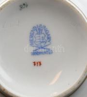 Herendi kétfüles csésze/cukortartó, kézzel festett, jelzett, hibátlan, m: 6 cm