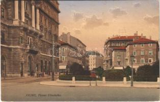 Fiume, Rijeka; Piazza Elisabetha, Caffé Adria / square, cafe / tér, kávéház, Adria Magyar tengerhajózási rt. (EK)