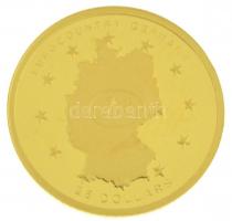 Libéria 2003. 25$ Au A világ legkisebb aranyérméi / Euroövezet - Németország számozott tanúsítvánnyal (0,73g/0.999/11mm) T:PP Liberia 2003. 25$ Au The Smallest Gold Coins of the World / Euroland - Germany with numbered certificate (0,73g/0.999/11mm) C:PP