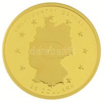 Libéria 2003. 25$ Au A világ legkisebb aranyérméi / Euroövezet - Németország számozott tanúsítvánnyal (0,73g/0.999/11mm) T:PP Liberia 2003. 25$ Au The Smallest Gold Coins of the World / Euroland - Germany with numbered certificate (0,73g/0.999/11mm) C:PP