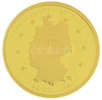 Libéria 2003. 25$ Au A világ legkisebb aranyérméi / Euroövezet - Németország számozott tanúsítvánnyal (0,73g/0.999/11mm) T:PP Liberia 2003. 25$ Au The Smallest Gold Coins of the World / Euroland - Germany with numbered certificate (0,73g/0.999/11mm) C:PP