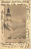 1933 Modor-Harmónia, Modor, Modra; Római katolikus templom, automobilok / Catholic church, automobiles. photo (fa)