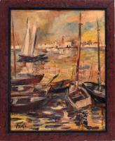 Bánfi jelzéssel: Balatoni nosztalgia. Olaj, karton. Fa keretben. 40x50 cm