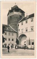 1939 Városszalónak, Stadtschlaining; Burg Schlaining, Schloß mit schwarzem Turm / Szalónak vára, kastély, torony / castle, courtyard, tower (EK)