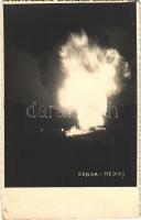 1939 Medgyes, Mediasch, Medias; olajmező robbanás / Sonda / oil field explosion. photo (EK)