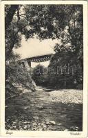 1941 Volóc, Volovec, Volovets; zúgó a viadukttal Volóc mellett, vasúti híd / creek, railway bridge, viaduct (EK)
