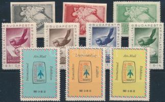 1951-1967 3 db levélzáró sor bélyegkiállításokról, összesen 10 db