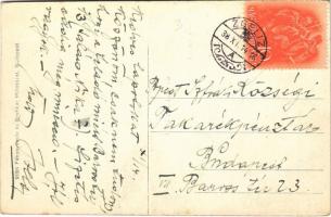 1938 Zselíz, Zeliezovce; utca, takarékpénztár, Halmai Mór üzlete / street, savings bank, shop (EB)