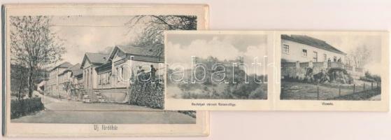 Vihnye, Vihnyefürdő, Kúpele Vyhnye; Új fürdőház. Keményhátú leporellólap belül Scholtz, Pfeilmajer, ...