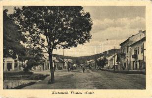 1940 Kőrösmező, Yasinia, Yasinya, Jaszinya, Jassinja, Jasina; Fő utca, üzletek, utcai benzintöltő állomás. Galac kiadása / main street, shops, petrol pump, gas oil station (gyűrődés / crease)