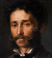 Olvashatatlan (... Dénes ?) jelzéssel, XIX. sz. festő munkája: Késő biedermeier férfi portré, 1856. ...