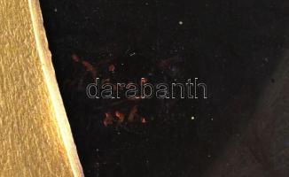 Olvashatatlan (... Dénes ?) jelzéssel, XIX. sz. festő munkája: Késő biedermeier férfi portré, 1856. ...