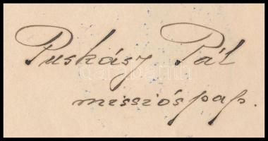 1918 Vallásváltoztatási igazolvány, Puskásy Pál misszióspap aláírásával
