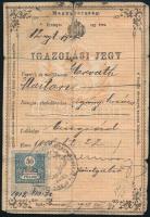 1912 Igazolási jegy cigány kovács részére