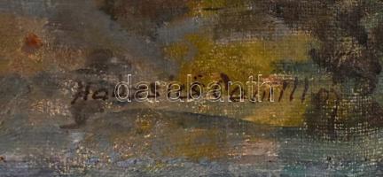 Hadzsics Camilló Gábor (1894-?): Házak a domboldalban (Szentendre?). Olaj, vászon, jelzett, fa keret...