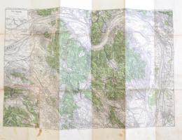 cca 1910 A Pilis hegység turista térképe Thirring útikalauzából 56x42 cm