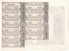 Hajdúszoboszló 1927. "Hajdúmegyei Takarékpénztár" tíz darab részvénye egyben, összesen 200...