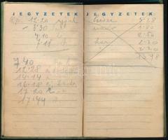 1936 Magyar Divatcsarnok zsebnaptára, ceruzás bejegyzésekkel