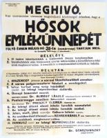 1931 Szentendre Hősök emlékünnepe műsoros plakát 50x70 cm Hajtva