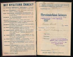 1936 Kispest, bevásárlási könyv, reklámokkal, kitöltött