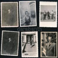 cca 1938-1960 28 db fotó, életképek, 6x4,5 cm és 6,5x9,5 cm közötti méretekben