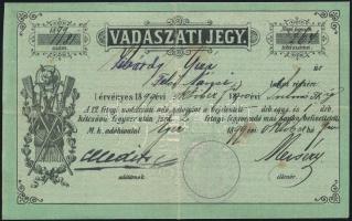 1899 Vadászati jegy, vadászjegy