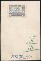 1936 2p kezelési költség illeték bélyeg nyomdai jóváhagyó minta