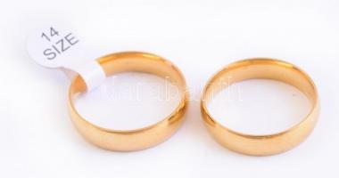 Nemesacél aranyszínű karikagyűrű, 2 db, méret: 68, 69