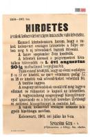 1901 Kolozsvári siketnéma intézet felvételi hirdetmény. 30x40 cm + 2 db adománybélyeg