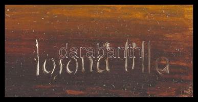 Losonci Lilla (1930-): Duna-parti sétány. Olaj, farost, jelzett, 20×30 cm