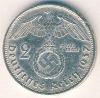 Német 3. Birodalom 1937A 2M Ag "Hindenburg" T:2/3 kis ph.