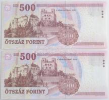 2008. 500Ft "EA 3482531" + 500Ft "EB 2702479" T:I
Hungary 2008. 500 Forint &quo...